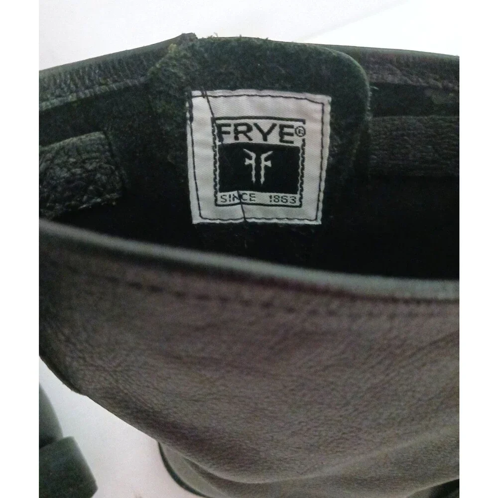 FRYE Veronica Short Blk Leather Harness Engineer Biker Boot 8.5 Made Mexico